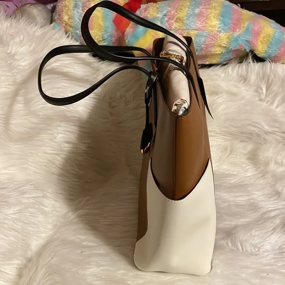 Lauren Ralph Lauren tote bag brown-cream color